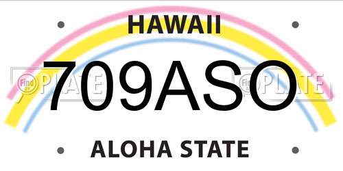 709ASO Hawaii License Plate