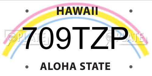 709TZP Hawaii License Plate