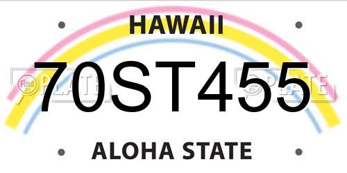 70ST455 Hawaii License Plate