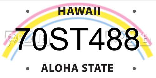 70ST488 Hawaii License Plate