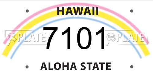 7101 Hawaii License Plate