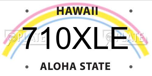 710XLE Hawaii License Plate