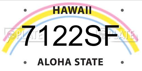 7122SF Hawaii License Plate