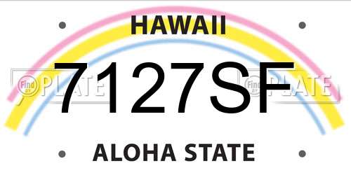 7127SF Hawaii License Plate