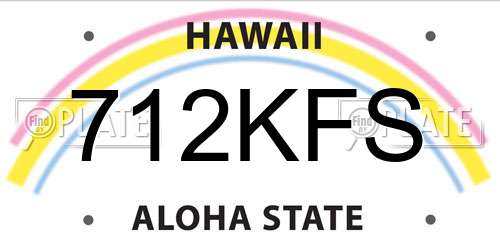 712KFS Hawaii License Plate