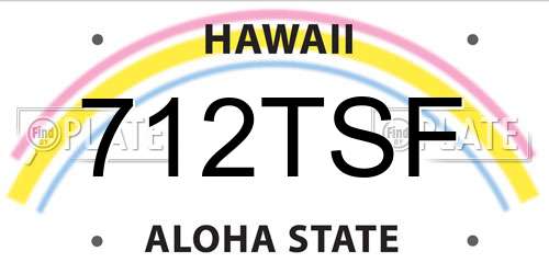 712TSF Hawaii License Plate