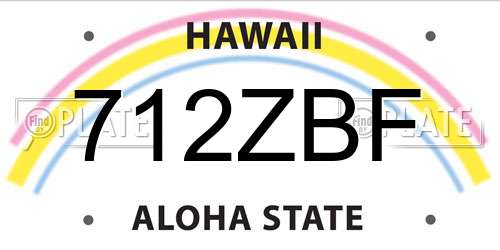 712ZBF Hawaii License Plate