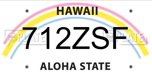 712ZSF Hawaii License Plate