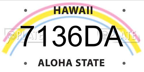 7136DA Hawaii License Plate