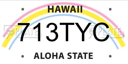 713TYC Hawaii License Plate