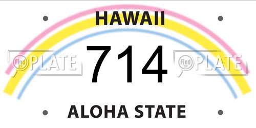 714 Hawaii License Plate