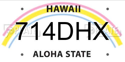 714DHX Hawaii License Plate