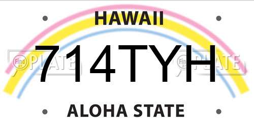 714TYH Hawaii License Plate
