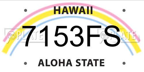 7153FS Hawaii License Plate