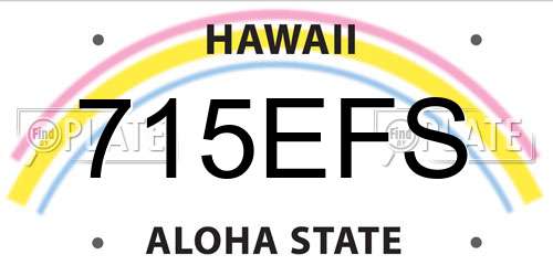 715EFS Hawaii License Plate