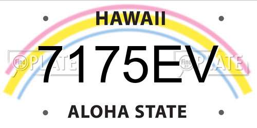 7175EV Hawaii License Plate