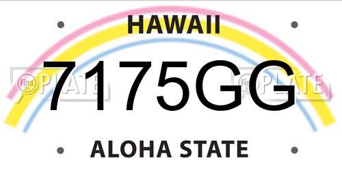 7175GG Hawaii License Plate