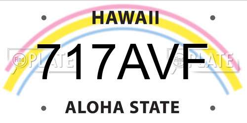 717AVF Hawaii License Plate