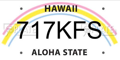 717KFS Hawaii License Plate