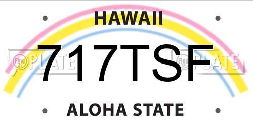 717TSF Hawaii License Plate