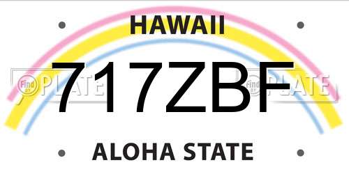 717ZBF Hawaii License Plate