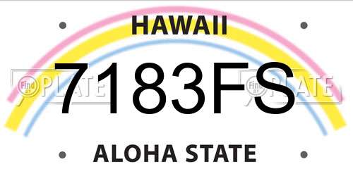 7183FS Hawaii License Plate