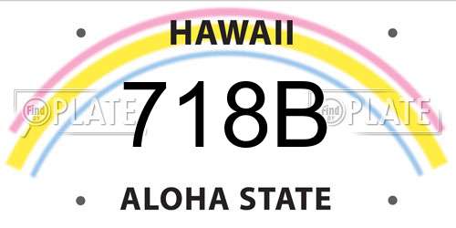 718B Hawaii License Plate
