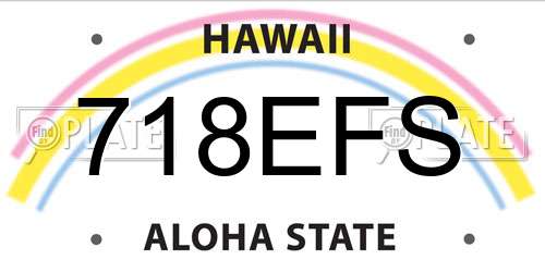 718EFS Hawaii License Plate