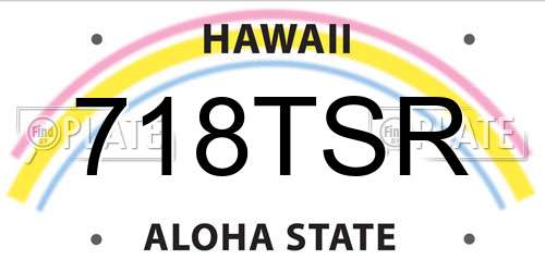 718TSR Hawaii License Plate