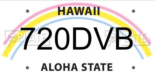 720DVB Hawaii License Plate