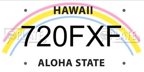 720FXF Hawaii License Plate