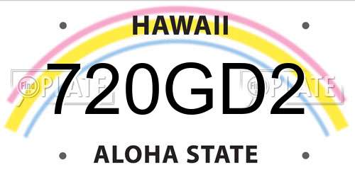 720GD2 Hawaii License Plate