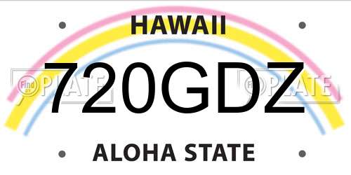 720GDZ Hawaii License Plate