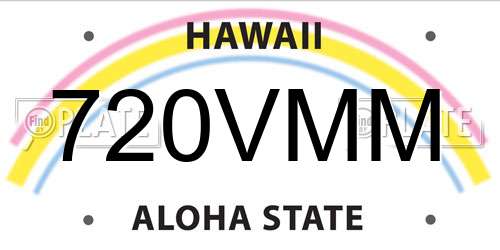 720VMM Hawaii License Plate