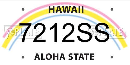 7212SS Hawaii License Plate