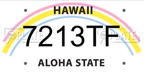 7213TF Hawaii License Plate