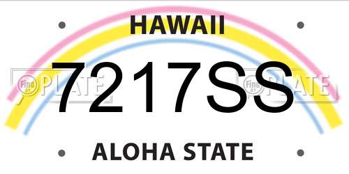 7217SS Hawaii License Plate