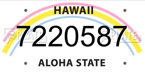 7220587 Hawaii License Plate
