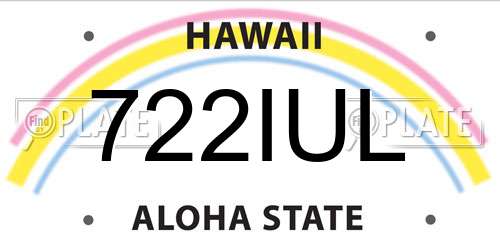 722IUL Hawaii License Plate