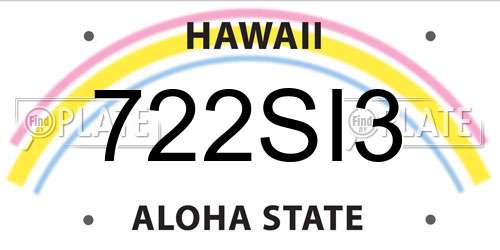 722SI3 Hawaii License Plate