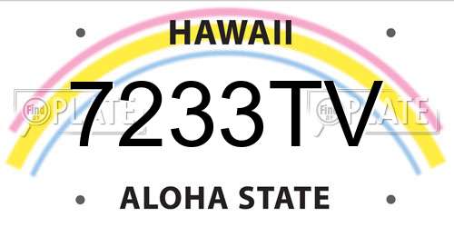 7233TV Hawaii License Plate