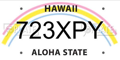 723XPY Hawaii License Plate