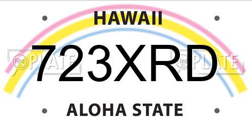 723XRD Hawaii License Plate