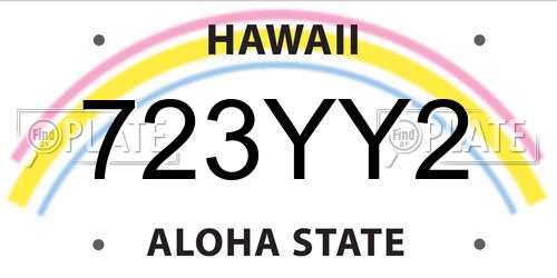 723YY2 Hawaii License Plate