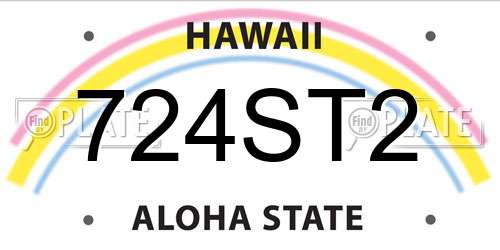 724ST2 Hawaii License Plate