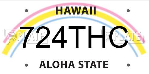 724THC Hawaii License Plate