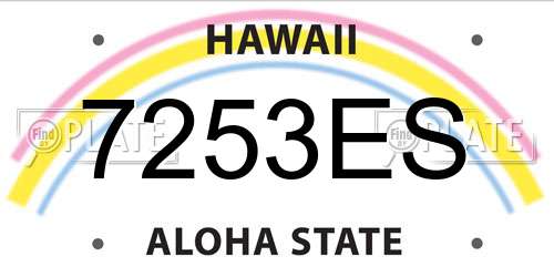 7253ES Hawaii License Plate