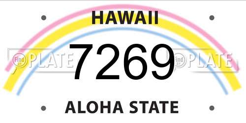 7269 Hawaii License Plate