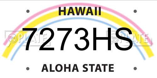 7273HS Hawaii License Plate