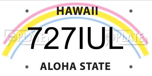 727IUL Hawaii License Plate